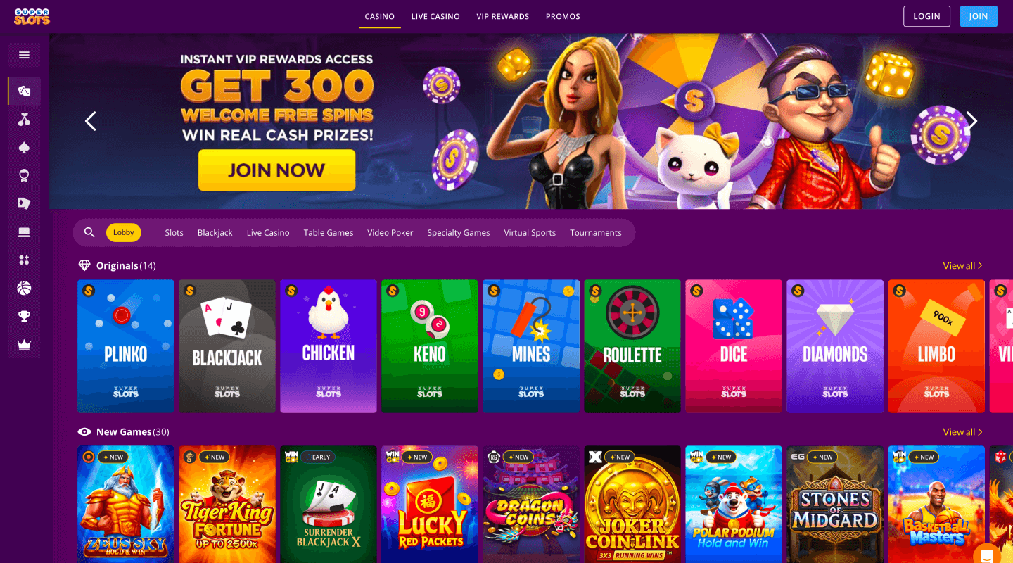 Logo du casino Super Slots